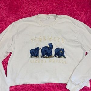 Beige Embroidered Yosemite Cropped Long Sleeve